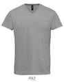 Heren T-shirt Sols Imperial V-Neck Grey Melange